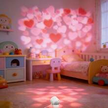 Adjustable Angle LED Heart Projection Light, USB Powered, Pink Heart Pattern, Dynamic Rotating LED Heart Projector, Suitable For Weddings, Birthdays, Holiday Parties, Valentine's Day, Christmas Decoration - USB - View 12