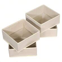 1/4pcs Foldable Fabric Storage Bins, Suitable For Wardrobe, Vanity, Drawer, Etc., Can Be Used As Clothing Storage Basket, Storage Box, Divider Box, For Storing Clothes, Underwear, Bra, Socks, Etc. - Khaki - View 2