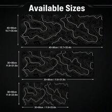 Black White Topographic Contour Line Extended Mouse Pad, Abstract Minimal Large Desk Pad For Keyboard And Mouse, Non-Slip Style Computer Mat For Office Home Gaming Desk Decor Gift - View 4