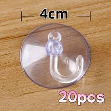 1pc/5pcs/20pcs Transparent Suction Cup Hooks, No-Drill Bathroom Kitchen Hooks, Strong Adhesion, Minimalist Style, Multi-Purpose Hooks For Bathroom And Kitchen - White - View 13