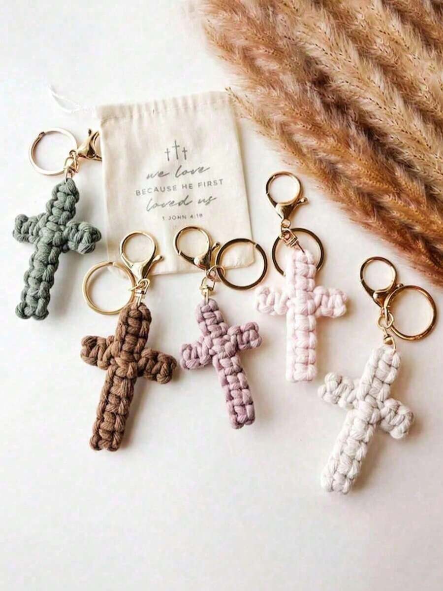 1/10/5 buah Gantungan Kunci Wanita, Hadiah Kembali ke Sekolah, Hadiah Pasangan, Hadiah Ulang Tahun, Hadiah Pernikahan, Hadiah Liburan, Suvenir Pesta, Cenderamata Acara, Hadiah untuk Teman. Aksesori Tas, Aksesori Mobil, Hadiah Kreatif untuk Guru/Saudara Perempuan. Hari Valentine: 1 buah Gantungan Kunci Salib Anyaman Buatan Tangan, Gantungan Kunci Yesus, Gantungan Kunci Mobil Kristen, Aksesori Tas, Cincin Gantungan Kunci Salib Lembut, Dekorasi Gaya Bohemian, Unisex, Dekorasi Liburan, Hadiah Ulang Tahun. - MultiWarna - View 1