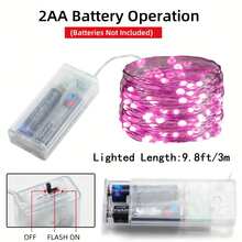 4/6 Pack Pink Fairy Lights, 3M 30LED Battery Powered String Lights For Aesthetic Bedroom Dorm Room Decor, Cute Romantic Twinkle Lights For Party Birthday Wedding Holiday Decor - Pink - View 3