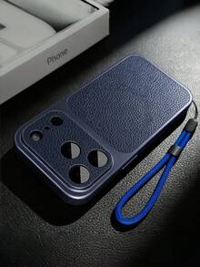 Luxury PU Leather Phone Case With Lanyard, 18 Series Style Upgrade Shockproof Cover Compatible With Iphone 18 Pro Max 17 Pro Air 16Plus 15 14 13 12 11 - Burgundy - View 8
