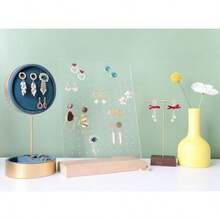 siawadeky Ring Stand L-shaped Earrings Accessory Stand Display Beaded Jewelry Tray Jewelry Case Ring Holder Small Item Organizer Display Ring Capacity: 50 pieces - ピアススタンド 2個セット - チェックする 6