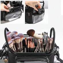 Large Capacity Makeup Bag, Portable Cosmetic Storage Bag With Compartments, Travel Beauty Organizer, Makeup Organizer Box, Suitable For Skincare, Foundation And Makeup Brushes, Home And Beauty Travel Storage Box - Multicolor - View 5