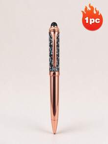1pc Luxury Retractable Metal Ballpoint Pen, Exquisite Geometric Engraved Decorative Writing Pen, Smooth Office Signature Rollerball Pen, Portable Elegant Gift Pen, Suitable For Business, School And Daily Use - Multicolor - View 19