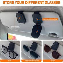 1pc Universal Car Sun Visor Glasses Holder, PVC Material, Car Glasses Bracket, Interior Accessory, Glasses Storage Rack - Multi-color - View 3