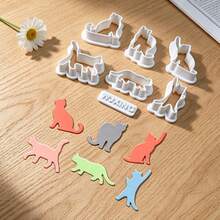 7Pcs Various Pose Cat Silhouette Shape Clay Cutting Molds, Polymer Clay Tools For Handmade Earring Pendant Ornament Making, Great Gift For Craft Lover - 7pcs - View 4