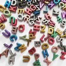 100pcs 12mm Acrylic Electroplated Mixed Color Random English Letter Beads, Handmade Beading For Jewelry Making Bracelets Necklaces Materials - Multicolor - View 3