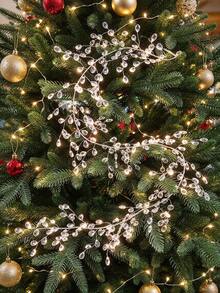 3/1pc Transparent Acrylic Crystal Bead Garland, Flexible Artificial Crystal Vine String, Clear Hanging Beads, Suitable For Christmas Tree, Wedding, Holiday Party Decoration, Christmas Tree Decor, Hanging Crystal String - Multiple Styles - View 1