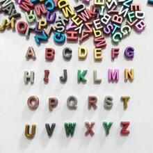 100pcs 12mm Acrylic Electroplated Mixed Color Random A-Z Letter Beads, Handmade Beading Material For Jewelry Making Bracelets And Necklaces - Multicolor - View 5