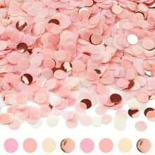 50g Round Colorful Sequin Confetti, Highly Attractive, Light Pink Tissue Paper Confetti, Compact And Portable, Suitable For Wedding, Proposal, Engagement, Table Scattering, Birthday, Party, Balloon Filling, Table Decoration, Party Decoration - Multicolor - View 13
