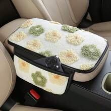 Winter Plush Car Center Console Armrest Cushion, Dual-Side Storage Pockets For Invoices, Credit Cards, Bills, Warm Touch For Autumn/Winter, Car Interior Decor - Multicolor - View 2