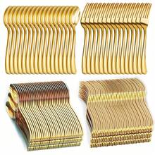 2/25/50pcs Gold Reusable Iron Alloy Fork & Spoon Cutlery, Hand Washable, Suitable For Home, Restaurant, School, Office Party - Gold - View 1