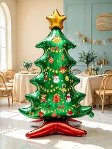 1pc Christmas Tree Shaped Balloon, Suitable For Christmas Theme Events, Holiday Parties, Outdoor Yard Decoration, Store Window Display, Creating Indoor Atmosphere, Theme Decoration, Holiday Occasions - Christmas Tree Balloons - View 1