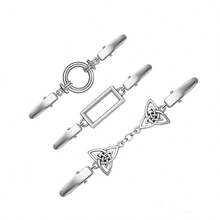 1/2/3pcs Vintage Metal Shawl Clips, Celtic Pattern Sweater Cardigan Collar Fastener, Decorative Cloak Pin For Scarf, Women Clothing Accessory - Silver - View 7