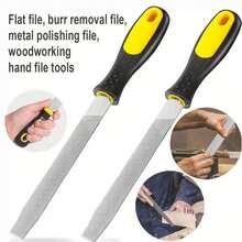1pc 2pcs Hand File, Flat File, Half Round File, Triangle File, Carbon Steel Material, Equipped With Comfortable Non-Slip Handle, Suitable For DIY, Metal Processing And Woodworking Repair Hand Grinding Tools - File - View 2