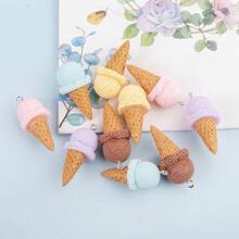 Mixed-Color Cute 3D Ice Cream Decorative Pendant Charm Keychain Bridesmaid Gifts - Multi-color - View 2