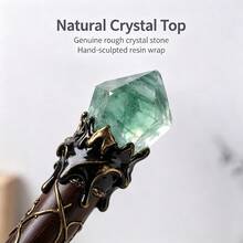 1PC Natural Raw Amethyst Magic Scepter, Fairy Lucky Crystal Wand, Spiritual Gem Stick, Witch Magic Wand, Creative Home Tabletop Decoration Gift For - Magic Wand - View 6