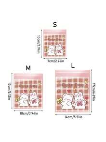 50pcs Transparent Cute Cartoon Nougat, Self-Adhesive Snowflake Cookie Packaging, Back To School Gift, Children's Birthday Gift - Multicolor - View 2