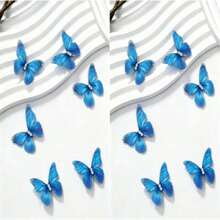6pcs Translucent Butterfly Decorative Hair Clips - Blue - View 7