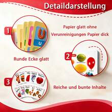 Set Of 10 Colorful German First Learning Picture Books, Multi-Theme Animals Food Vehicles Vocabulary Books For Home Reading & Daily Practice, Educational Gift For Early Language Learning - Multicolor - View 4