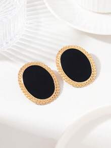 1 Pair Fashion Personalized Round Oil Drop Women's Stud Earrings For Daily Wear - Round Drop Earrings - View 8