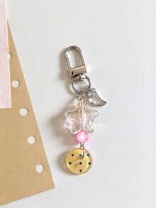 1pc Star Polka Dot Button Keychain Earphone Case Pendant Versatile Accessory Bag Charm - Multicolor - View 10