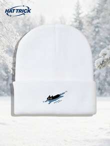 1pc Unisex Cat Print Knitted Swim Cap, Soft Warm Comfortable Minimalist Beanie For Autumn/Winter, Hip-Hop Rapper Style Brimless Hat, Versatile Fashion Cap For Daily Wear, Party, Commute, Sports, Hiking, Travel - A - View 16