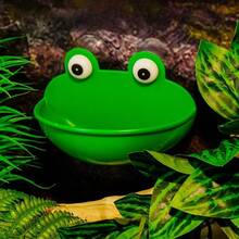 Suction Cup Hanging Anti-Spill Plastic Reptile Water Bowl, Cartoon Frog Shaped Green Bowl With Big Eye Decor For Soaking, Drinking And Resting, Reptile Hideout, Reptile Tank Decor For Daily Care, Suitable For Crested Gecko, Leopard Gecko, Tree Frog And Other Reptiles - Multicolor - View 6