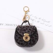 1Pc Leopard Print Mini Bag Charm, Faux Leather Pouch Keychain, Stylish Bag Accessory For Women, Birthday Thanksgiving Christmas Gift - Multicolor - View 10