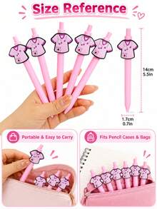5pcs Pink Nurse Theme Ballpoint Pens, Cute Medical Scrub Uniform Design Click Pens, Smooth Writing Stationery Gift For Students And Office - Sets - View 1
