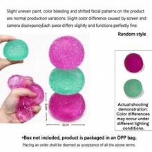 1Pc Purple Green Beaded Texture Squeeze Ball Soft Slow Rebound Calming Fidget For Adults Teens Office Desk Decor Christmas Gift Random Style - Multicolor - View 10