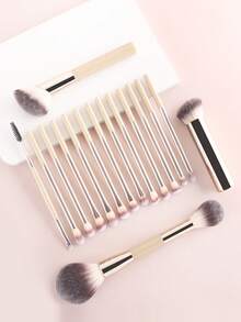 16pcs Multi-Function Makeup Brush Set, Dual-Ended Powder Brush, Angled Foundation Brush, Concealer Brush, Detail Eyeshadow Brush, Spiral Brow Brush, Suitable For Daily Commute Makeup And Party Makeup - Multicolor - View 7