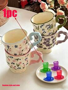 High-Value Floral Cup Household Drinking Mug Female Water Cup Office Ceramic Cup Coffee Cup Breakfast Cup - Multicolor - View 12