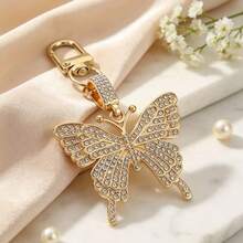 30 cái móc khóa hình bướm pha lê màu sắc bằng hợp kim kim loại đính đá rhinestone sáng tạo, mặt treo túi xách cho nữ, vòng móc chìa khóa làm quà tặng - Một cỡ - Xem 4