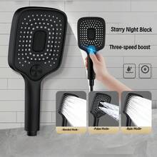 3 Spray Modes Pressurized Handheld Shower Head, Square Shower Head With On/Off Pause Button, Multi-Function Bathroom Shower Head - Spray Head - View 11