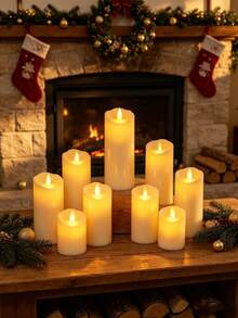1pc Simulated Plastic Electronic Candle Light With Battery, Battery Powered, Flameless Candle Light, Home Decoration Candle, Candle Light,Wishing Candle, Suitable For Festivals, Parties, Weddings, And Prayer Scenes Decor, Christmas Decor Candle Light - Flickering Wick Glossy - View 2