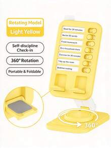 New Self-Discipline Check-In Phone Stand, Customizable List + Mechanical Dial, Foldable And Rotatable Phone Stand, To-Do List Phone Stand, A Very Creative And Highly Attractive Desktop Phone Stand, Office, Bedside, Living Room, Desktop Decoration, Perfect For Gifts - Multicolor - View 10