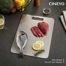1 buah Talenan Dapur Titanium Padat, Talenan Serbaguna untuk Persiapan Makanan Sayuran, Buah, dan Daging, Kokoh & Mudah Dibersihkan, Talenan Potong, Papan Cincang - Perak - View 5