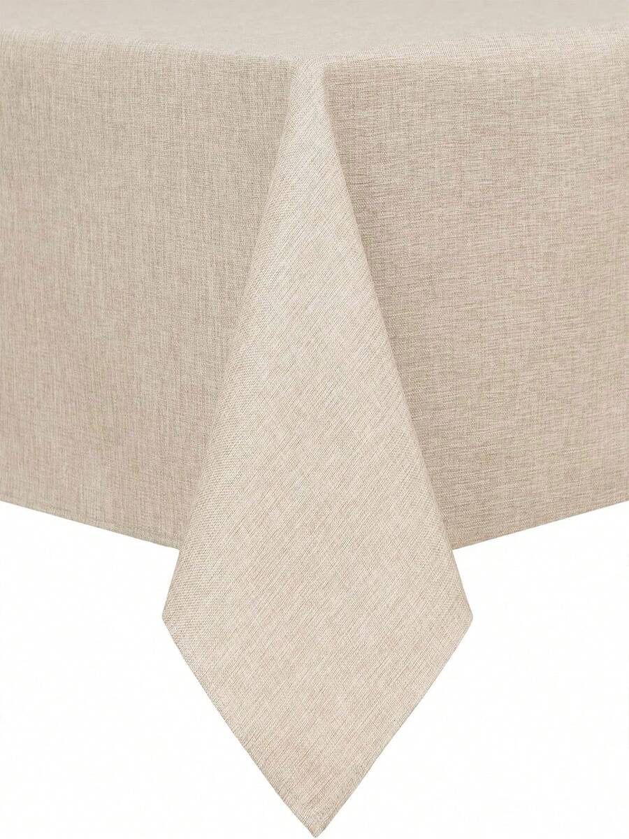 1 st minimalistisk enfärgad duk i konstlinne, slitstark tjock och rivtålig polyesterduk för matbord, lämplig för stämningsfull dekoration, café, middag, brunch, buffé, picknick, fest och mer - Beige - Visa 1