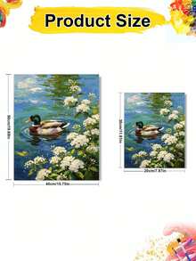Paint By Numbers Duck Landscape Kit For Adults Frameless Acrylic Canvas Art, DIY Home Decor, Great Gift Idea For Birthdays, Holidays Gifts. - Sets - View 10