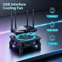 OUYUANSU USB Combination Cooling Fan, Suitable For Router, Host, Set-Top Box Base, 5V Quiet USB Interface 2-In-1 Cooling Fan - View 4
