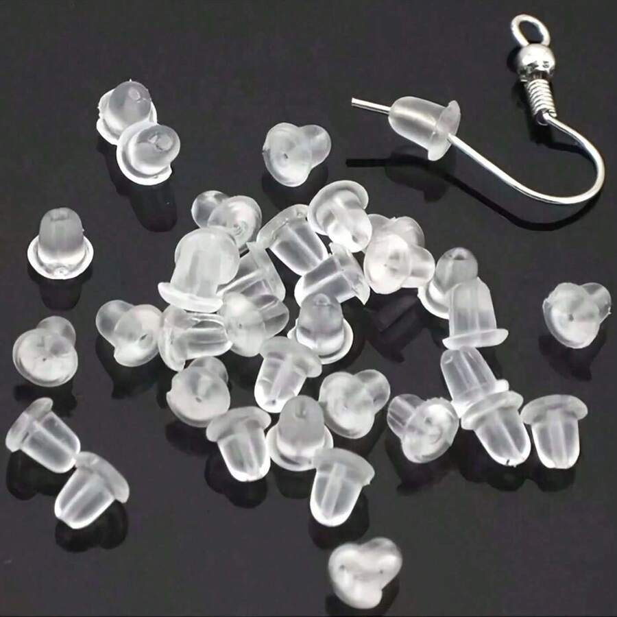 50~500pcs Earring Backs With Caps, 5mm Fashion Earrings Accessories For Women - Multicolor - View 1