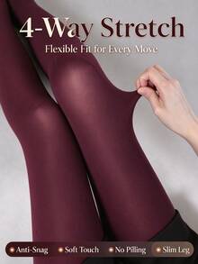 Slimming Solid Color Women's Velvet Tights, High Elasticity, Anti-Snagging, Anti-Pilling, Suitable For Daily Office Commute Wear - Multicolor - View 8