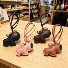 JRESSIAL Multi-Color Cute Capybara Leather Bag Charm, Cartoon Animal Pendant, Handbag Strap Decoration, Handbag Backpack Ornament, Sweet Gift For Women - Multicolor - View 2