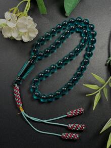 1pc New Ramadan 45-Bead Handmade Woven 3-Tassel Prayer Beads Bracelet, Unisex Portable Religious Handheld Counting Tasbih, Middle East Ramadan Festival Gift - Multicolor - View 2