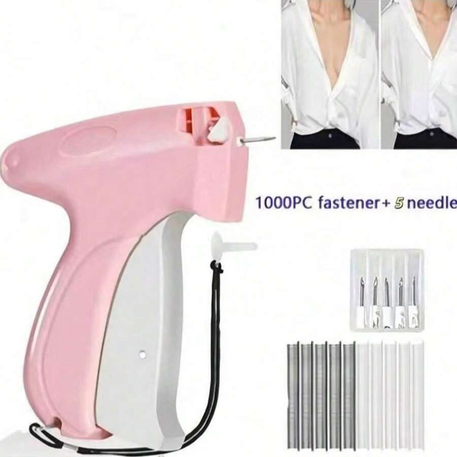 Handheld Clothing Sewing Gun, Fast Clothing Repair Tool Sewing Set With 5 Needles And 1000 Fasteners, Mini Clothing Sewing Gun