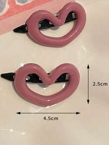 10pcs Girls Heart-Shaped Hair Clips, Versatile Daily Hair Accessories Suitable For Girls - Multicolor - View 4