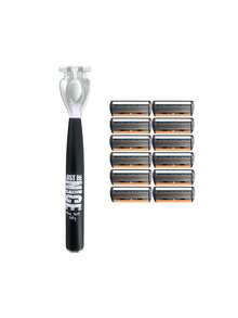 Matte Manual Razor Set, 2 Handles + 24 Replacement Blades, Non-Slip Ergonomic ABS Handle, Gentle And Smooth Shaving, Portable Men's Daily Use Shaving Kit - Multicolor - View 9